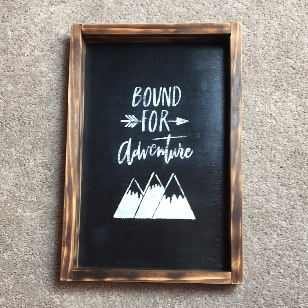 Rustic Wood Wall Art “Bound For Adventure”Handcrafted